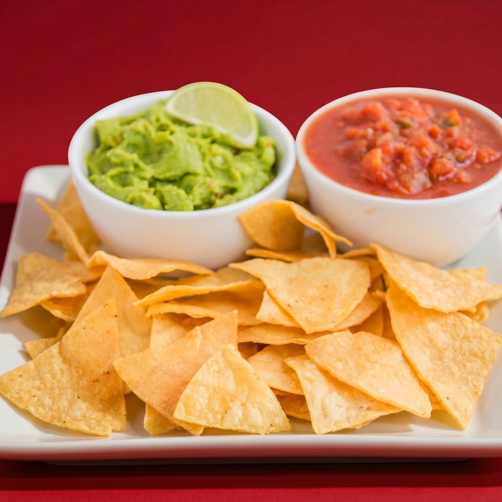Chips, Salsa and Guacamole.